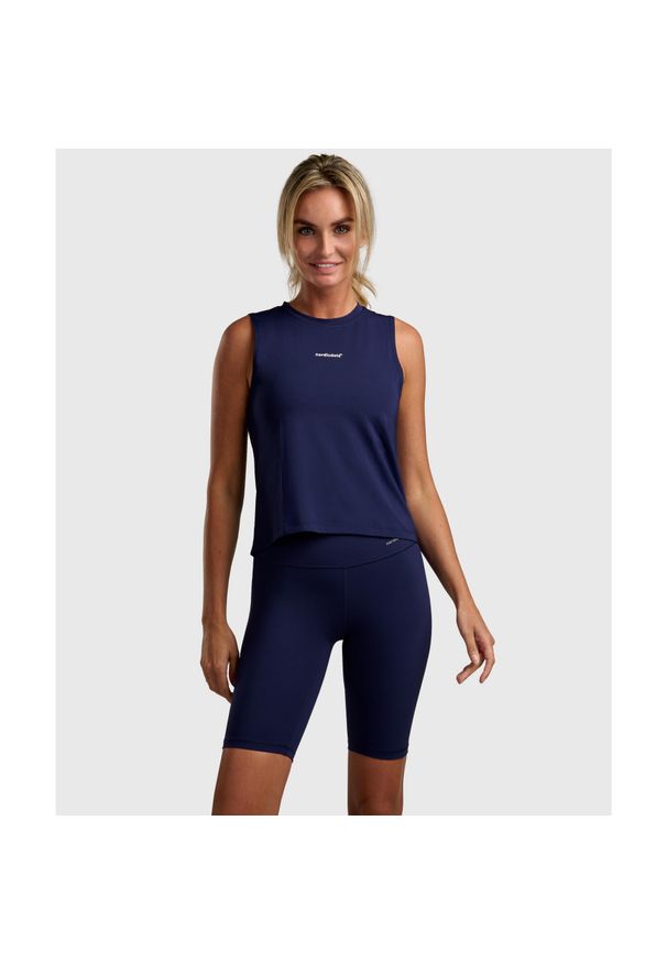 NORDICDOTS - Tank-top Elegancja - Granatowy. Kolor: niebieski. Materiał: elastan, poliester. Długość: krótkie. Sport: tenis