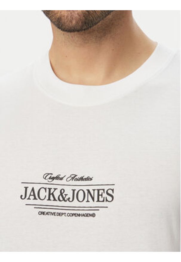 Jack & Jones T-Shirt Cassis 12295049 Biały Regular Fit. Kolor: biały. Materiał: bawełna