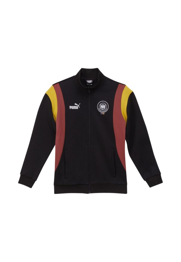 Puma - Męska kurtka dresowa Deutscher Handball Bund Archive PUMA Black White. Kolor: czarny, biały, wielokolorowy. Materiał: dresówka. Sport: piłka ręczna