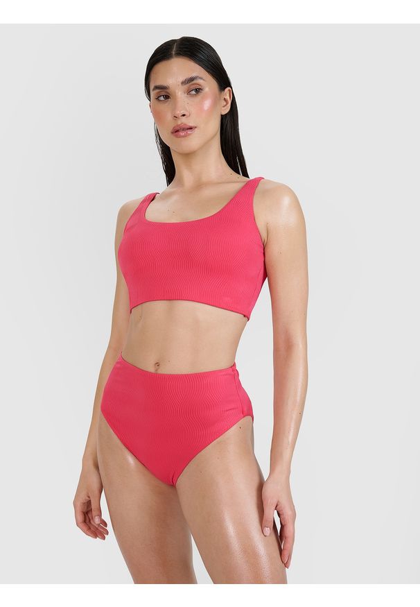 4f - 4F Góra od bikini damska - różowa M. Kolor: różowy. Materiał: materiał, włókno, syntetyk, elastan