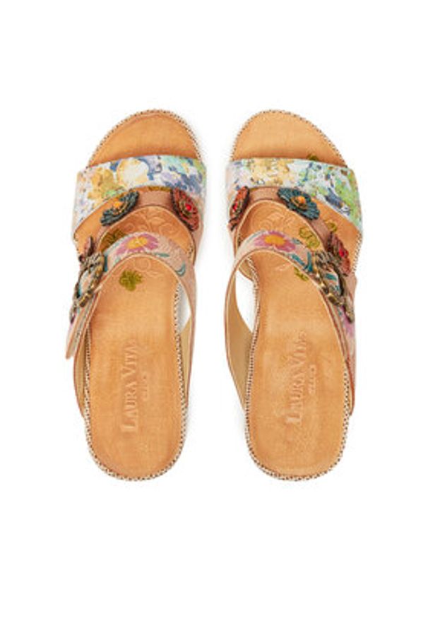 Laura Vita Klapki Barry 30 Écru. Kolor: kremowy. Materiał: skóra