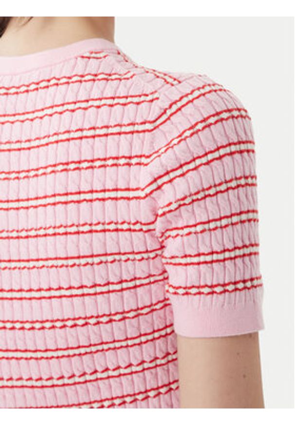 TOMMY HILFIGER - Tommy Hilfiger Sweter WW0WW49613 Różowy jasny Slim Fit. Kolor: różowy. Materiał: bawełna