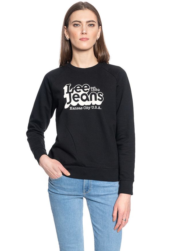 Lee - LEE GRAPHIC CREW SWS DAMSKA BLUZA KLASYCZNA BLACK L53TTX01 112112530. Styl: klasyczny