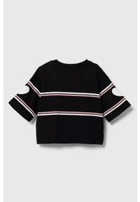 Guess t-shirt bawełniany dziecięcy kolor czarny. Okazja: na co dzień. Kolor: czarny. Materiał: bawełna. Długość rękawa: krótki rękaw. Długość: krótkie. Styl: casual, klasyczny #3