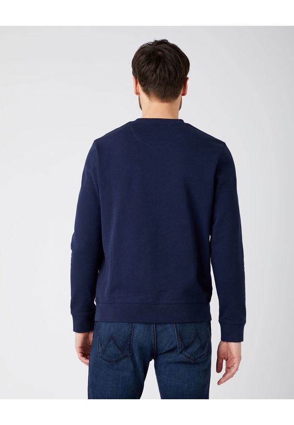 Wrangler - WRANGLER CREW SWEAT MĘSKA BLUZA KLASYCZNA NAVY W6M8HY114 112141491. Styl: klasyczny