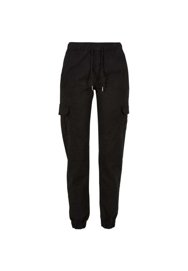 Urban Classics - Spodnie Do Biegania Z Kieszenią Cargo Z Wysokimi Stanami Dla Pań I Panów. Stan: podwyższony. Kolor: czarny. Długość: długie