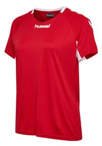 Koszulka sportowa z krótkim rękawem damska Hummel Core Team Jersey Woman S/S. Kolor: czerwony. Materiał: jersey. Długość rękawa: krótki rękaw. Długość: krótkie