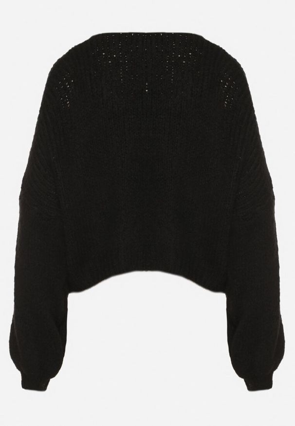 Born2be - Czarny Kardigan Bez Zapięć z Dodatkowym Topem z Wełną i Wiskozą Fendorie. Kolor: czarny. Materiał: wełna, wiskoza. Długość rękawa: na ramiączkach. Długość: długie. Styl: elegancki