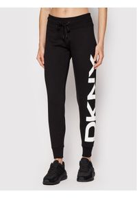 DKNY Sport Spodnie dresowe DP1P1947 Czarny Regular Fit. Kolor: czarny. Materiał: bawełna, syntetyk