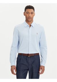 Polo Ralph Lauren Koszula 710932545013 Błękitny Slim Fit. Typ kołnierza: polo. Kolor: niebieski. Materiał: bawełna