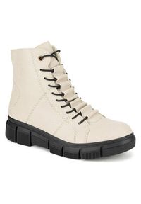 Rieker Trzewiki X3428-60 Beżowy. Kolor: beżowy. Materiał: materiał #7