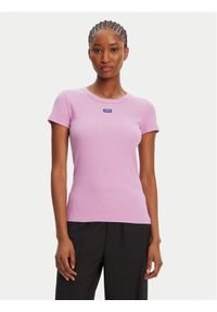 Hugo - HUGO T-Shirt Easy 50523924 Różowy Slim Fit. Kolor: różowy. Materiał: bawełna