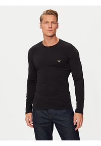 Emporio Armani Underwear Longsleeve 111023 4F512 00020 Czarny Slim Fit. Kolor: czarny. Materiał: bawełna. Długość rękawa: długi rękaw