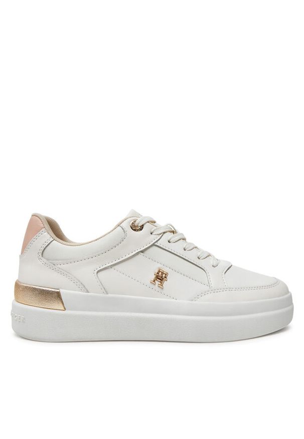 TOMMY HILFIGER - Tommy Hilfiger Sneakersy Lux Hardware Court Sneaker FW0FW07997 Écru. Materiał: skóra