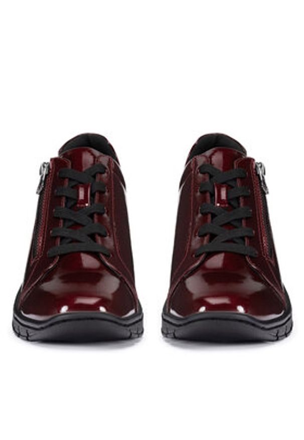 Clara Barson Półbuty CLAIRE WS6075-16 Bordowy. Kolor: czerwony. Materiał: skóra