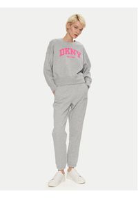 DKNY Sport Bluza DP4T9944 Szary Loose Fit. Kolor: szary. Materiał: syntetyk, bawełna. Styl: sportowy