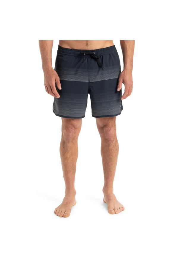Quiksilver - Szorty kąpielowe dla Mężczyzn SURFSILK SCALLOP 16. Kolor: czarny. Materiał: elastan, poliester. Styl: sportowy