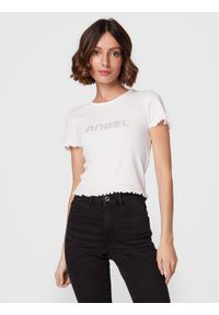 Gina Tricot T-Shirt Sandy 17255 Biały Slim Fit. Kolor: biały. Materiał: bawełna