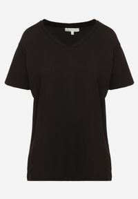 Renee - Czarny Klasyczny T-shirt z Bawełny Irithnea. Okazja: na co dzień. Kolor: czarny. Materiał: bawełna. Styl: klasyczny #5