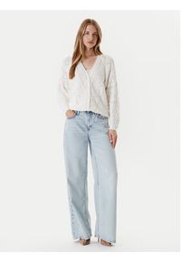 Guess Kardigan W5YR55 Z2ZK2 Biały Regular Fit. Kolor: biały. Materiał: bawełna