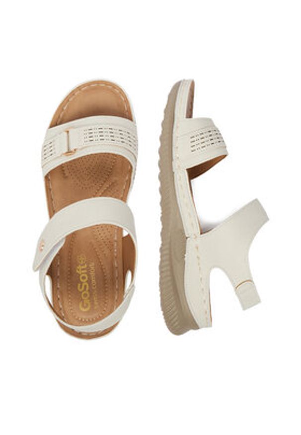 Go Soft Sandały CEO-WYL05010-09 Écru. Kolor: kremowy. Materiał: skóra