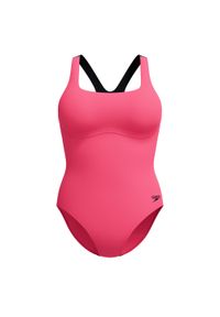Speedo - Damski Jednoczęściowy Kostium Kąpielowy Z Elastyczną Talią. Kolor: różowy