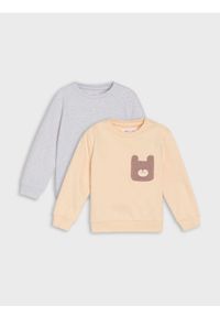 Sinsay - Bluzy 2 pack - kremowy. Kolor: kremowy