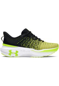 Damskie buty do biegania Under Armour Infinite Elite. Kolor: żółty, czarny, wielokolorowy. Materiał: syntetyk, materiał. Szerokość cholewki: normalna. Sport: turystyka piesza #1