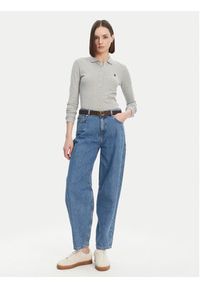 Polo Ralph Lauren Koszula 211941176001 Szary Slim Fit. Typ kołnierza: polo. Kolor: szary. Materiał: bawełna #7