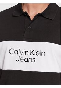 Calvin Klein Jeans Polo J30J322449 Czarny Slim Fit. Typ kołnierza: polo. Kolor: czarny. Materiał: bawełna