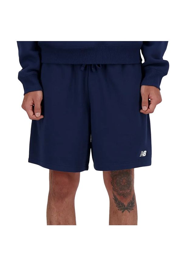 Spodenki New Balance MS41520NNY - granatowe. Kolor: niebieski. Materiał: poliester, bawełna, dresówka