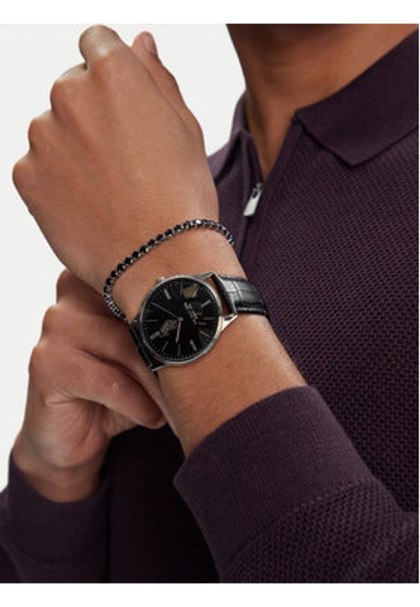 U.S. Polo Assn. Zestaw zegarek i bransoletka Jeremy USP6391TW Czarny. Kolor: czarny