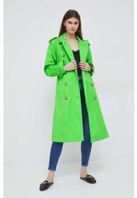 TOMMY HILFIGER - Tommy Hilfiger trencz bawełniany kolor zielony przejściowy. Kolor: zielony. Materiał: bawełna. Długość rękawa: raglanowy rękaw. Styl: klasyczny #3