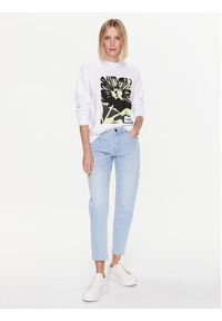 Calvin Klein Bluza Flower Print K20K205336 Biały Relaxed Fit. Kolor: biały. Materiał: bawełna. Wzór: nadruk #5