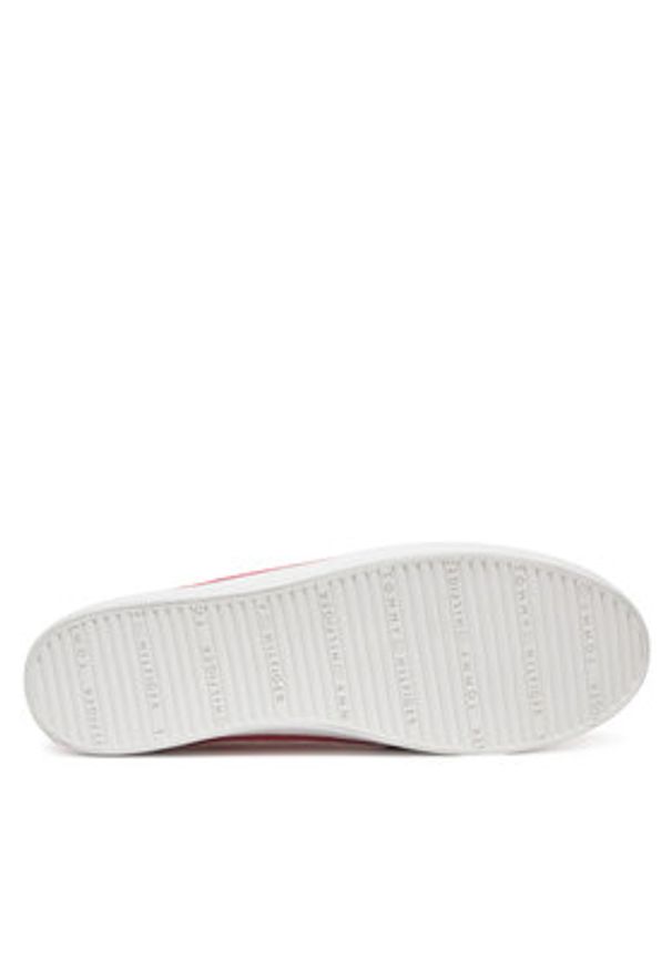 TOMMY HILFIGER - Tommy Hilfiger Sneakersy Washed Canvas Vulc Sneaker FW0FW08894 Różowy. Kolor: różowy. Materiał: materiał