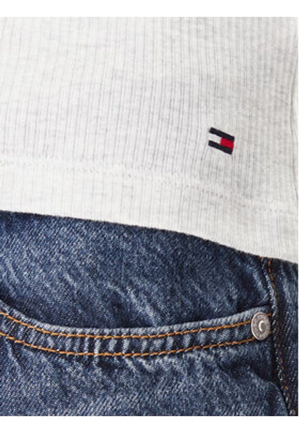 TOMMY HILFIGER - Tommy Hilfiger Bluzka UW0UW06071 Szary Slim Fit. Kolor: szary. Materiał: bawełna
