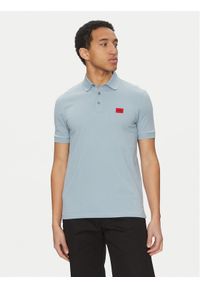 Hugo - HUGO Polo Dereso232 50490770 Błękitny Slim Fit. Typ kołnierza: polo. Kolor: niebieski. Materiał: bawełna