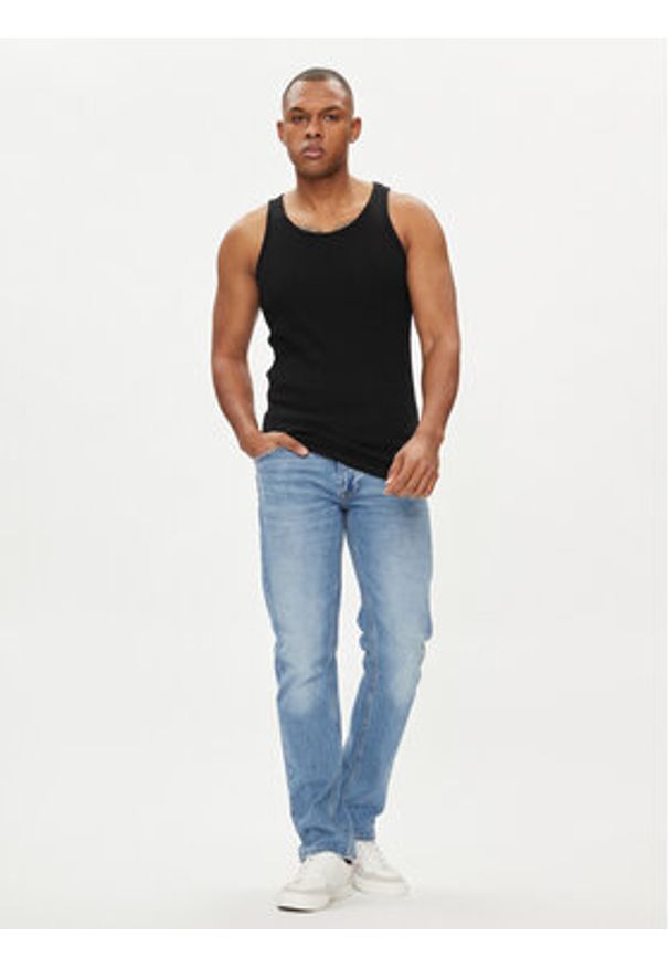 Jack & Jones - Jack&Jones Tank top Havana 12251771 Czarny Regular Fit. Kolor: czarny. Materiał: bawełna