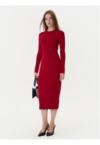 TwinSet - TWINSET Sukienka dzianinowa 252TP3040 Czerwony Slim Fit. Kolor: czerwony. Materiał: syntetyk, wiskoza #4
