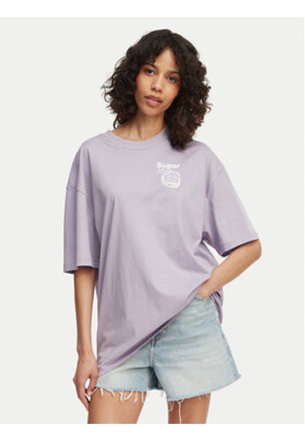 Hugo - HUGO T-Shirt Tee 50560772 Fioletowy Oversize. Kolor: fioletowy. Materiał: bawełna