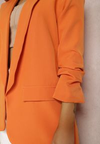 Renee - Pomarańczowa Marynarka Orolea. Kolor: pomarańczowy. Materiał: tkanina. Wzór: gładki, jednolity. Styl: elegancki #3