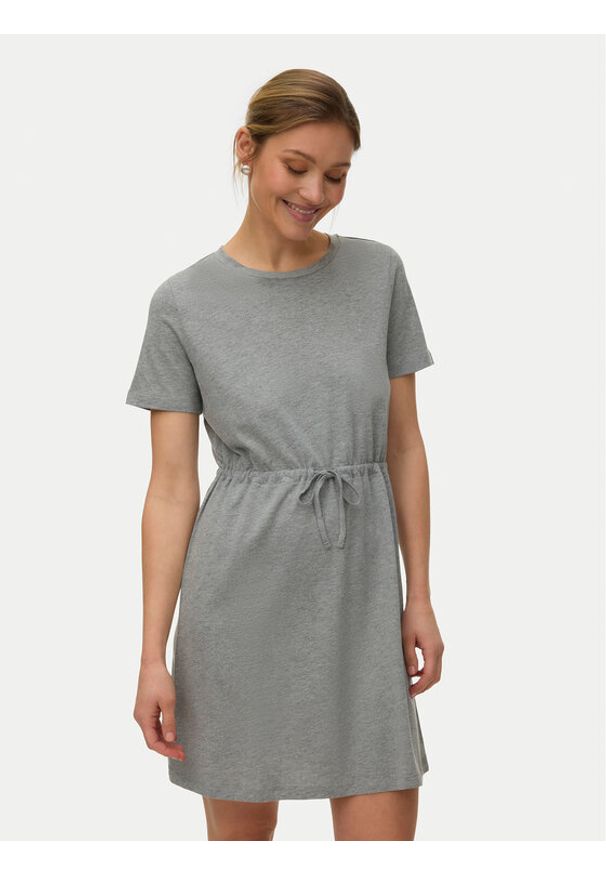 Vero Moda Sukienka letnia Luna 10325626 Szary jasny Regular Fit. Kolor: szary. Materiał: bawełna. Sezon: lato