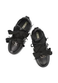 CheBello - Czarne Sneakersy Chebello Stylowe Obuwie Damskie Na Platformie. Kolor: czarny. Obcas: na platformie. Styl: elegancki #6