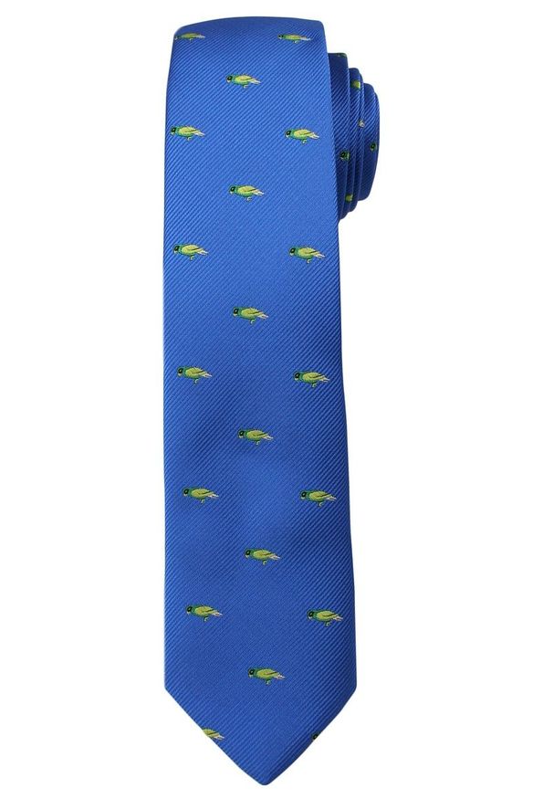 Niebieski krawat Angelo di Monti z motywem zwierzęcym, elegancki