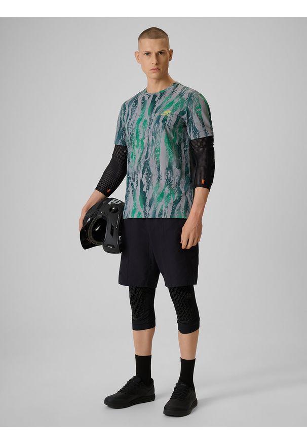 4f - 4F Koszulka kolarska męska - zielona M. Kolor: zielony. Materiał: dzianina, materiał, włókno. Sport: kolarstwo