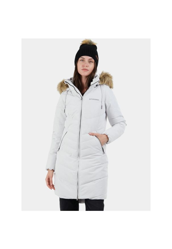 FUNDANGO - Płaszcz Zimowy Damski Fundango Puppis. Kolor: biały. Sezon: zima. Sport: turystyka piesza