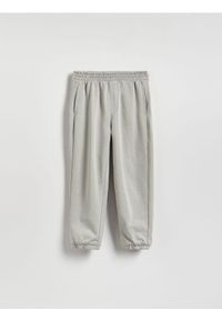 Reserved - Bawełniane spodnie jogger - jasnoszary. Kolor: szary. Materiał: bawełna