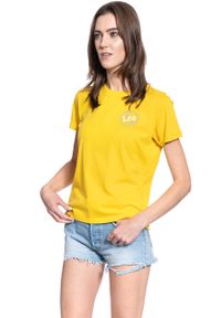 Lee - T-SHIRT DAMSKI LEE SS GLOBAL TEE LEMON ZEST L44BEPMM 112109799