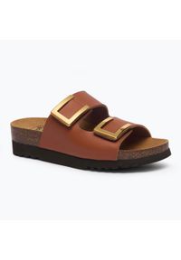 Klapki damskie Scholl Monterey 2 Straps Ad Med. Kolor: brązowy
