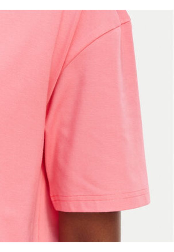 Hugo - HUGO T-Shirt Signature 50556807 Różowy Regular Fit. Kolor: różowy. Materiał: bawełna